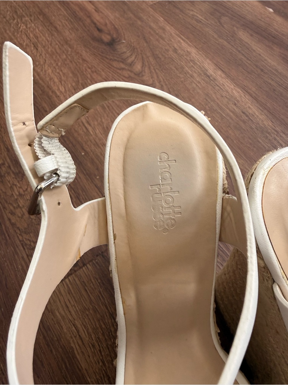 Charlotte Russe Cream Espadrille Platform Wedge Sandals - Picture 8 of 8